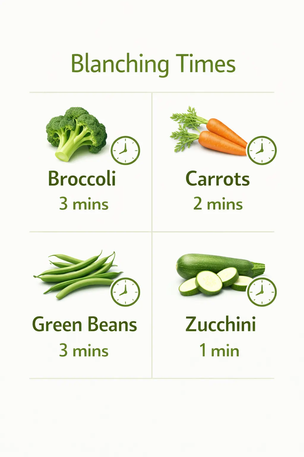 Vegetable Blanching Timer USDA Chart for Freezing Frugal Organic Mama